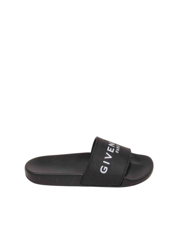 GIVENCHY: flip flops - Logo rubber slides 