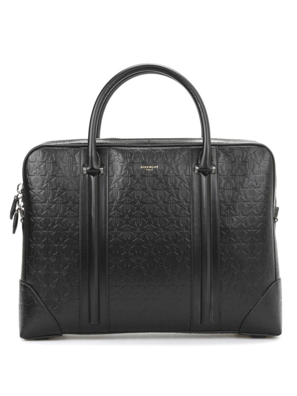 GIVENCHY: laptop bags & briefcases - Embossed leather briefcase
