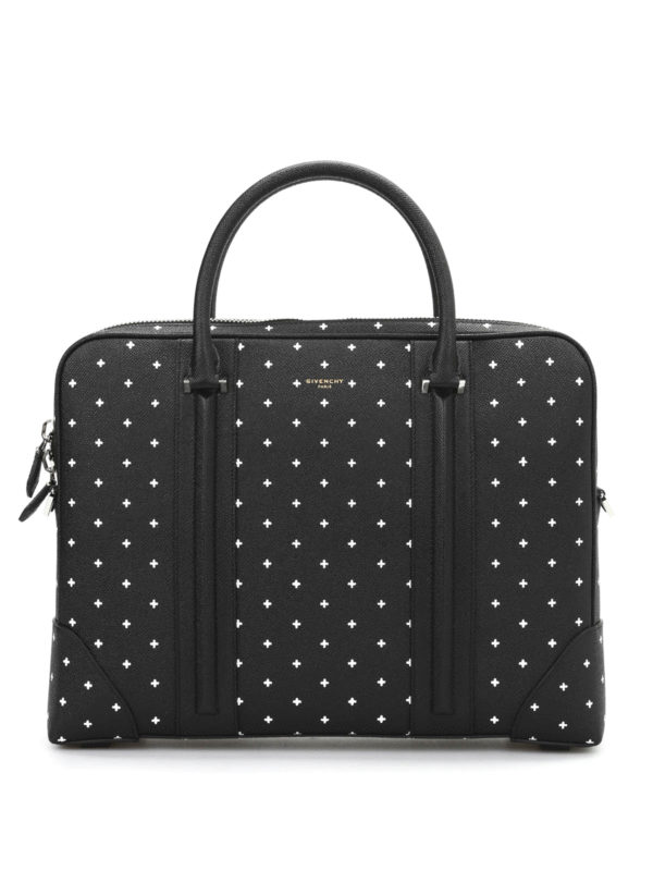 GIVENCHY: laptop bags & briefcases - Printed leather briefcase