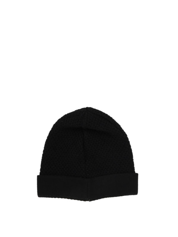 GIVENCHY: beanies online - Black and white wool beanie