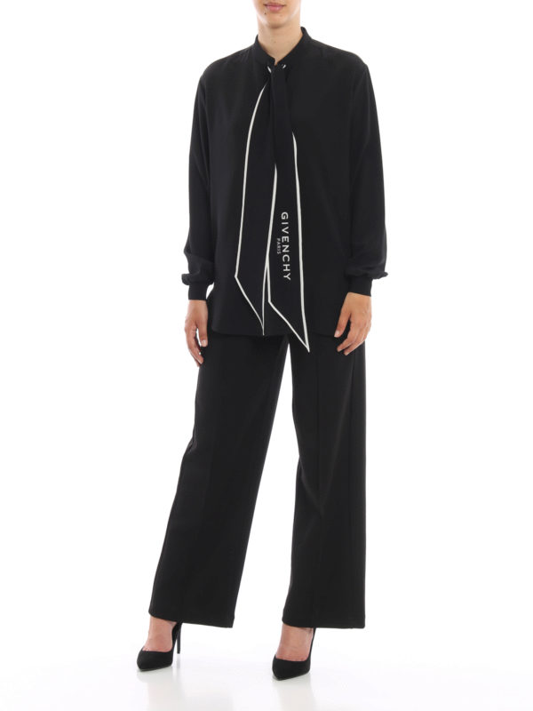 GIVENCHY: blouses online - Tie neck silk blouse