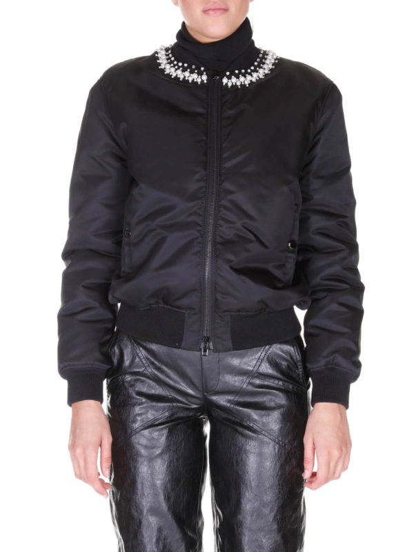 GIVENCHY: bombers online - Embellished tech fabric bomber jacket