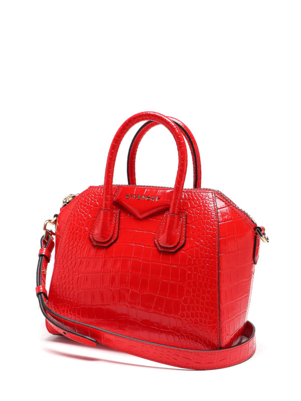 GIVENCHY: bowling bags online - Antigona mini croco print bag