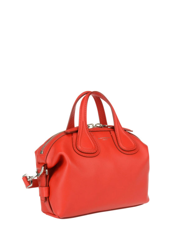 GIVENCHY: bowling bags online - Micro Nightingale red leather bag