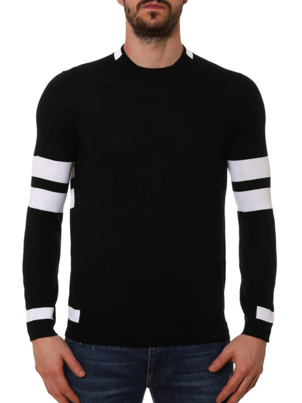GIVENCHY: crew necks online - Striped sleeves wool sweater
