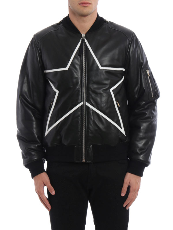 GIVENCHY: leather jacket online - Padded soft leather jacket