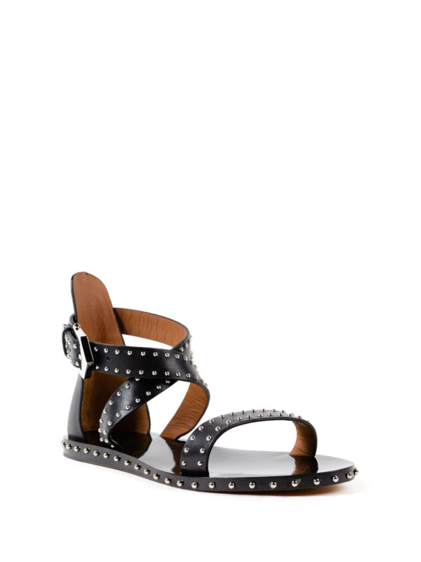 GIVENCHY: sandals online - Studded leather flat sandals