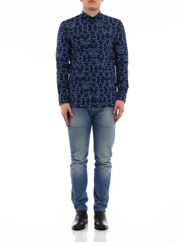 GIVENCHY: shirts online - Star patterned cotton shirt
