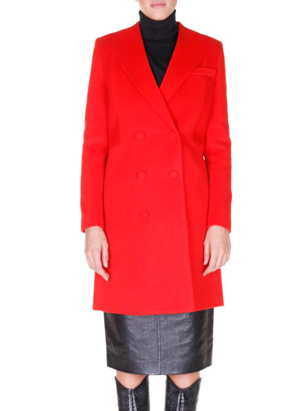 GIVENCHY: short coats online - Red double breasted coat