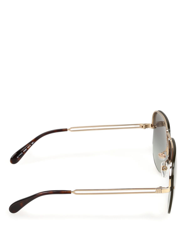 GIVENCHY: sunglasses online - Green lens aviator sunglasses