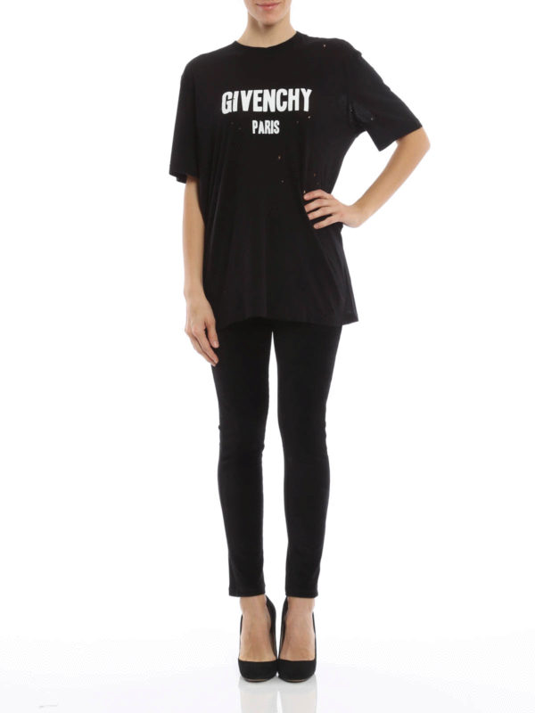 GIVENCHY: T-shirts online - T-Shirt Mit Löcher