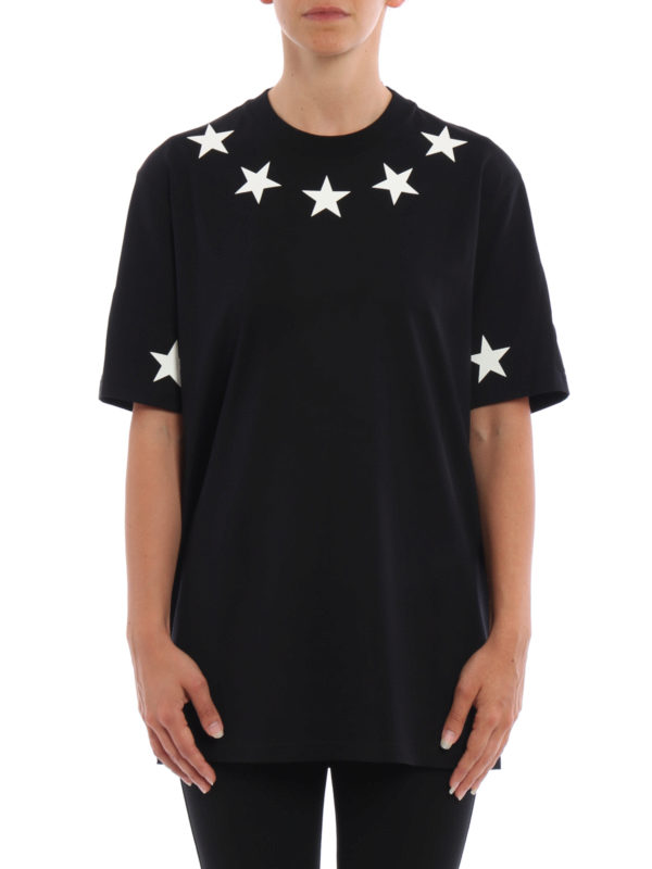 GIVENCHY: t-shirts online - Small stars patch over T-shirt