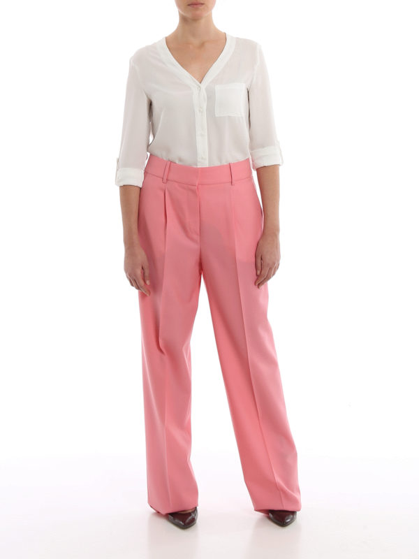 GIVENCHY: Tailored & Formal trousers online - Wool wide leg trousers