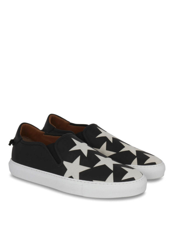 GIVENCHY: trainers online - Star print leather slip-ons