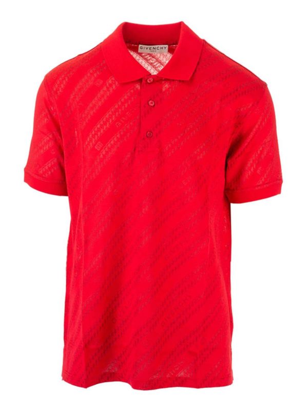 GIVENCHY: polo shirts - Branded polo shirt in red