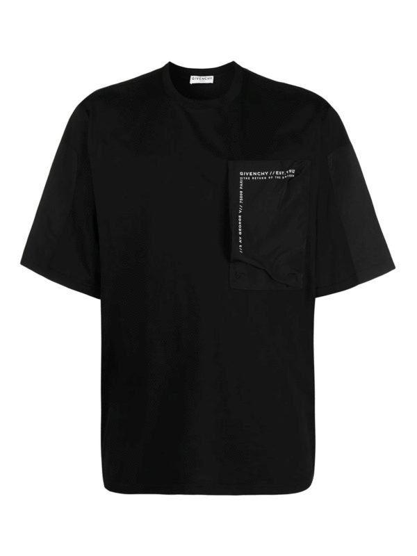 GIVENCHY: t-shirts - Bi-material T-shirt