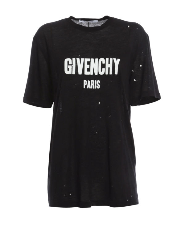 GIVENCHY: T-shirts - T-Shirt Mit Löcher