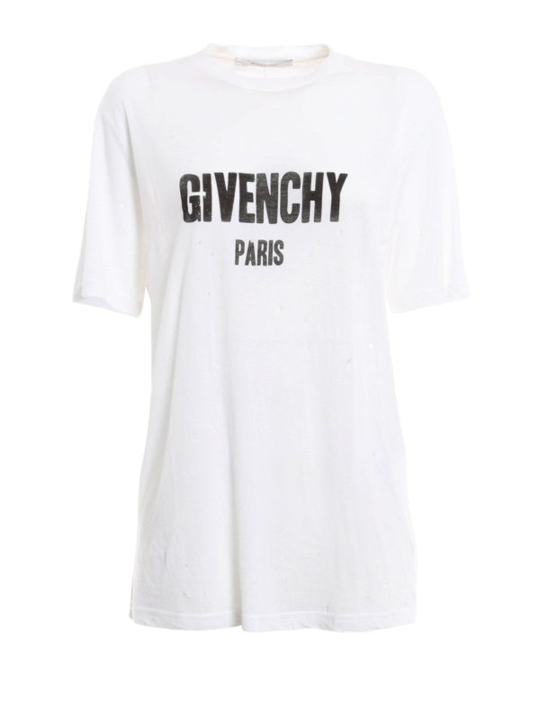 GIVENCHY: t-shirts - Drill detailed T-shirt