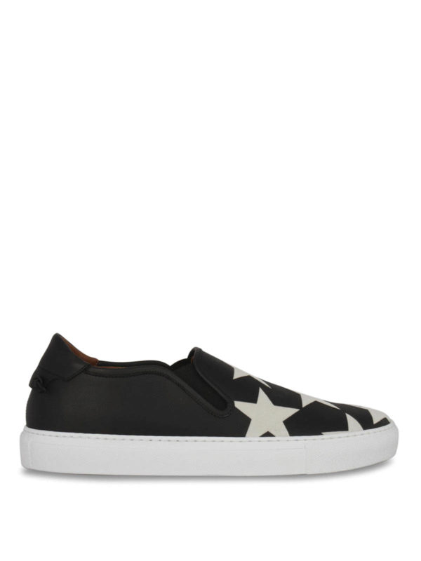 GIVENCHY: trainers - Star print leather slip-ons