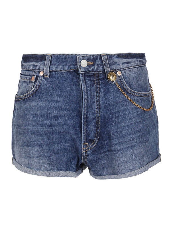 GIVENCHY: Trousers Shorts - Chian detailed denim shorts