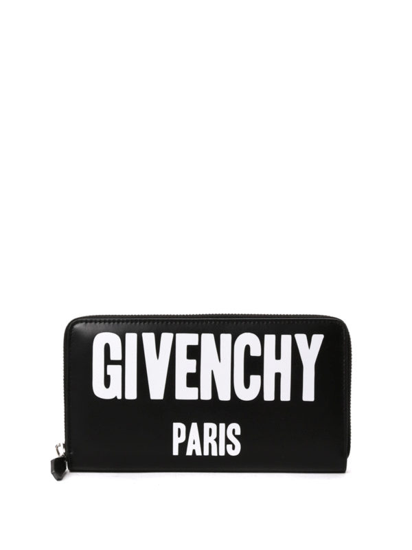 GIVENCHY: wallets & purses - Logo print leather wallet