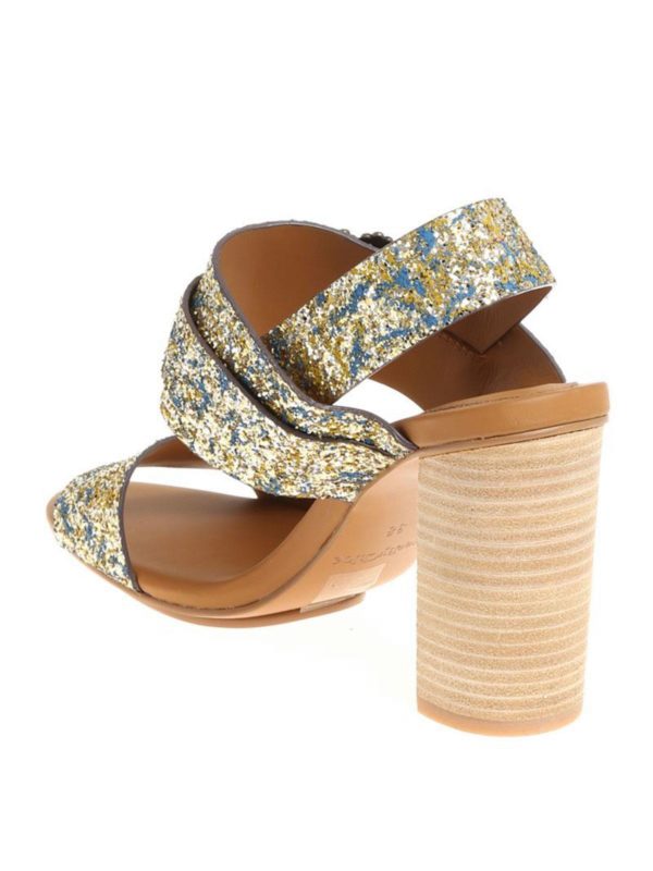 Glitter leather sandals shop online: SEE BY CHLOE