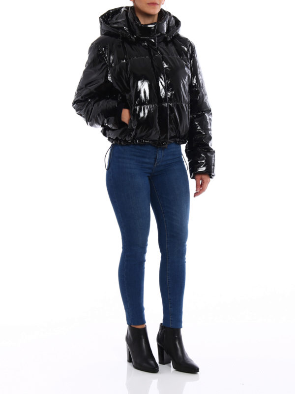 Glossy hooded puffer jacket shop online: m.s.g.m.