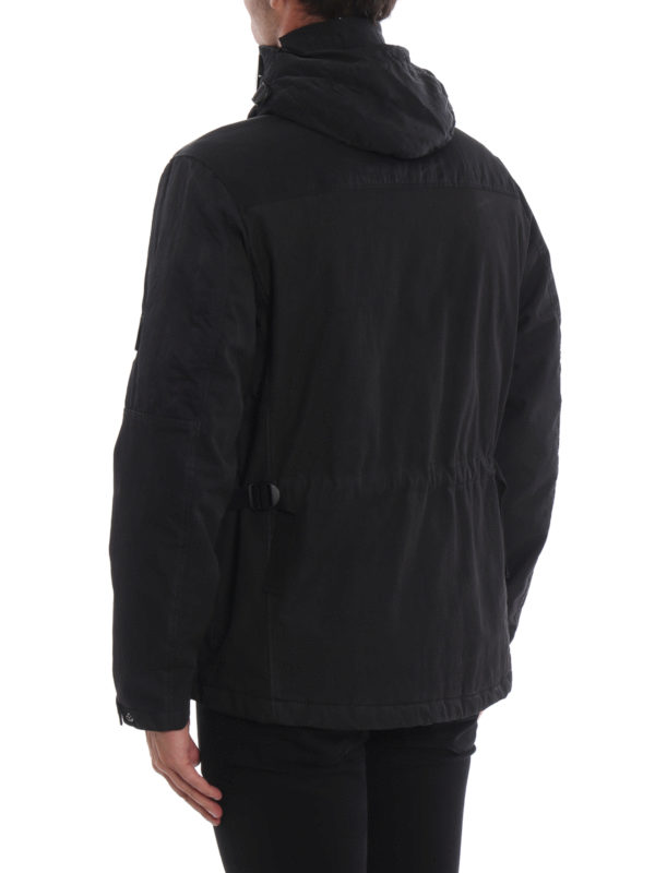 Goggle 50 Fili black techno long jacket shop online: C.P. COMPANY