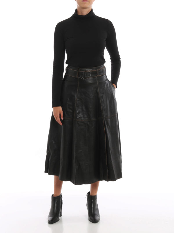 GOLDEN GOOSE: Jupes en cuir online - Jupe En Cuir - Akemi