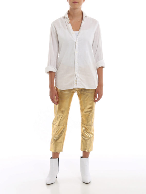 GOLDEN GOOSE: Pantalones de cuero online - Pantalones De Cuero - Jolly