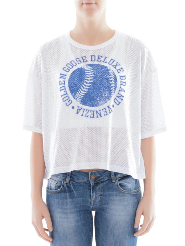 GOLDEN GOOSE: t-shirt online - T-shirt in cotone traforata