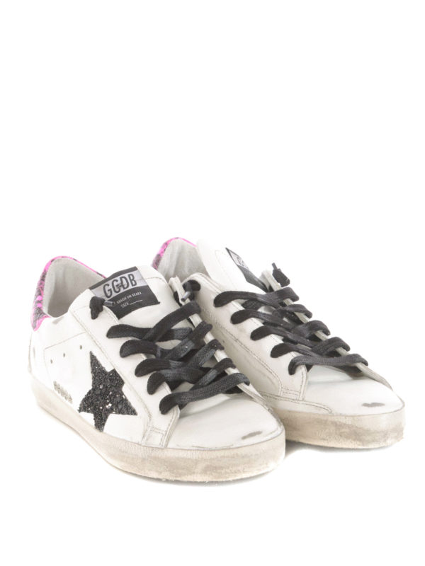 GOLDEN GOOSE: trainers online - Superstar python printed heel tab sneakers