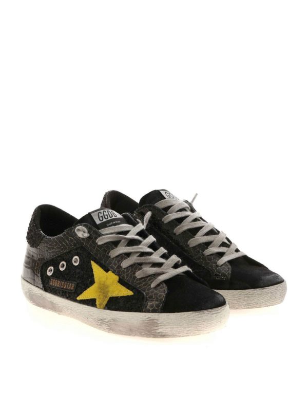 GOLDEN GOOSE: trainers online - Superstar sneakers in black and gold