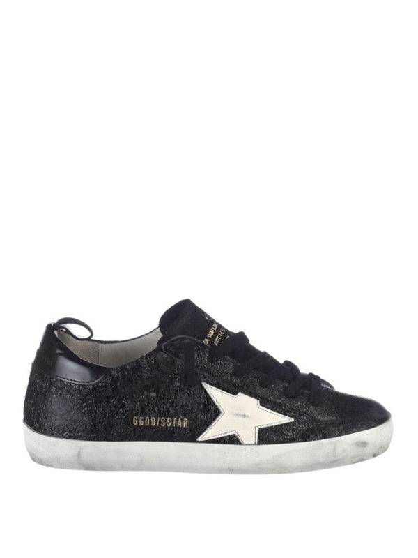 GOLDEN GOOSE: trainers - Superstar black sneakers