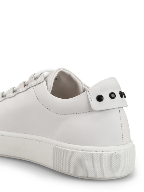 Sneaker bianche in pelle con gommini shop online: TOD