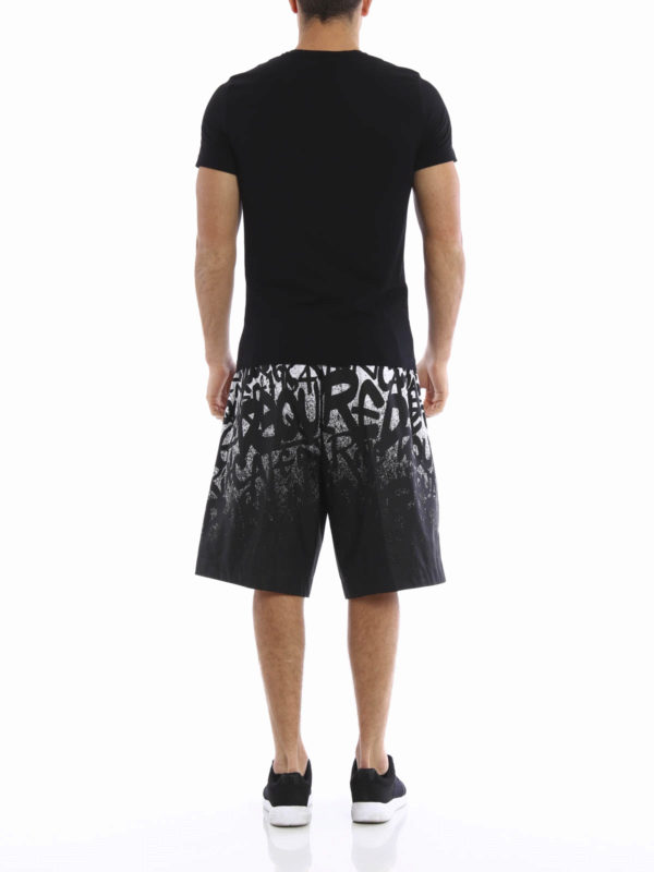Graffiti print bermuda shop online: DSQUARED2