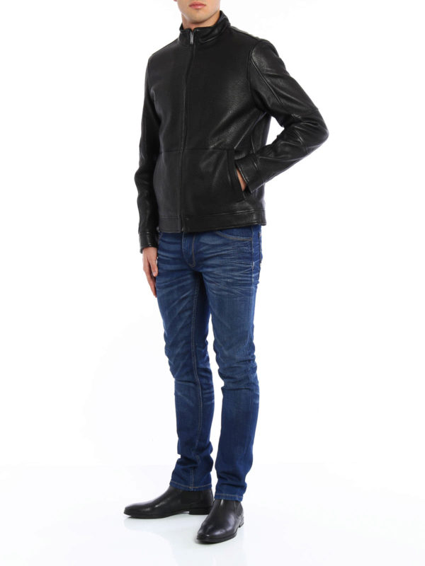 Grained leather jacket shop online: MICHAEL KORS