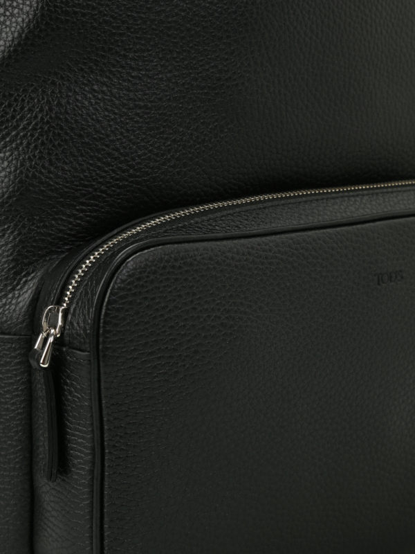 Grainy leather backpack shop online: TOD