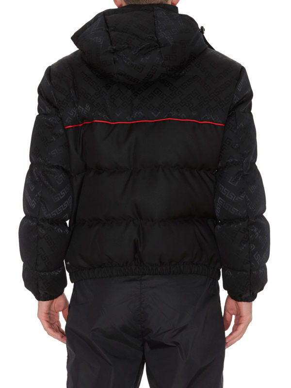 Greca Argyle puffer jacket shop online: VERSACE