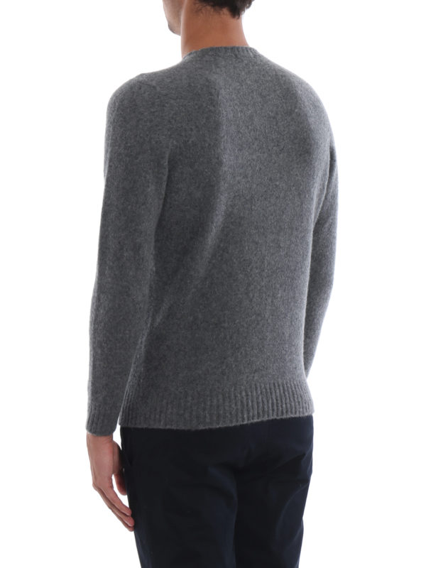 Grey brushed lambswool sweater shop online: DRUMOHR