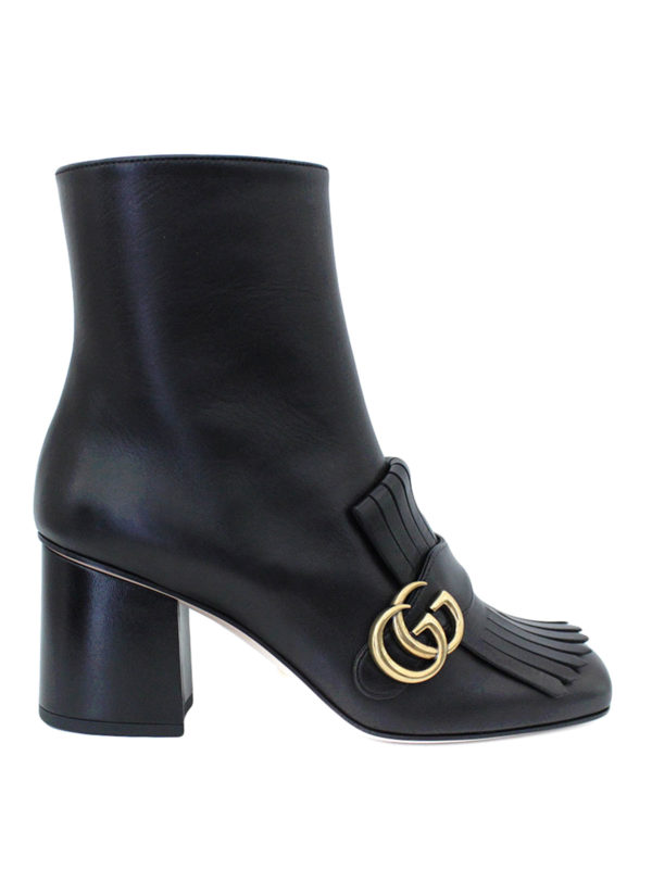 GUCCI: tronchetti - Stivaletto con frange e GG