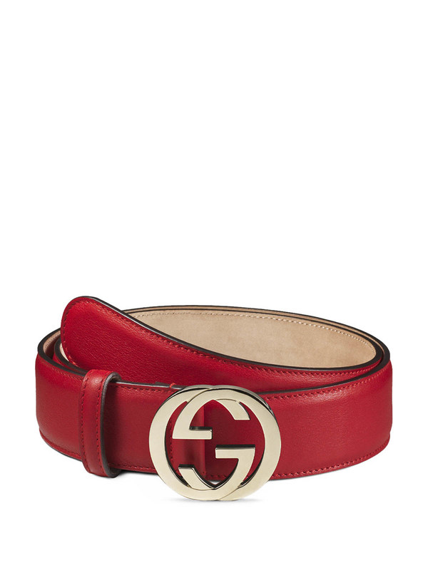GUCCI: belts - GG buckle leather belt