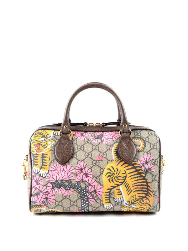 GUCCI: bowling bags - Tiger GG Supreme bowling bag