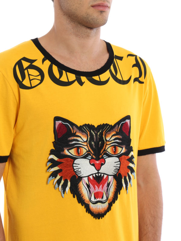 GUCCI buy online Angry Cat patch T-shirt