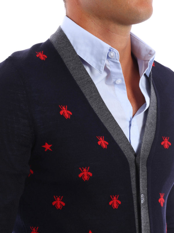 GUCCI buy online Bee and star wool cardigan