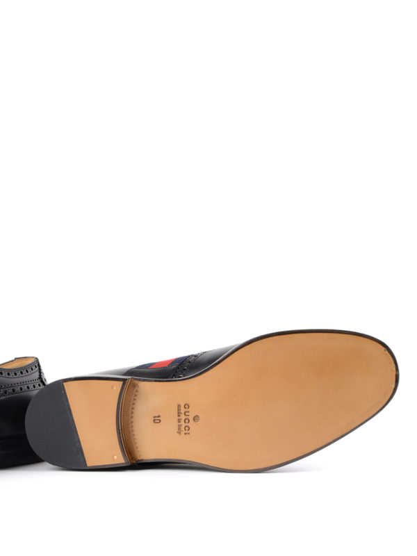 GUCCI buy online Bee Web brushed leather brogues
