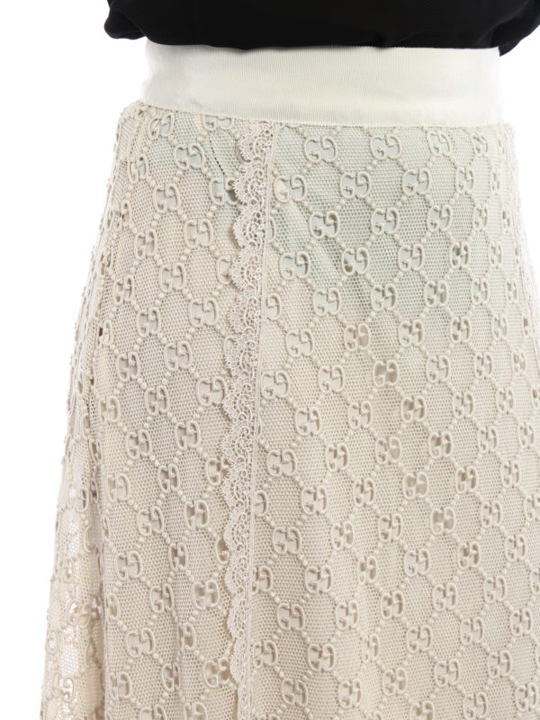 GUCCI buy online GG macrame lined long skirt