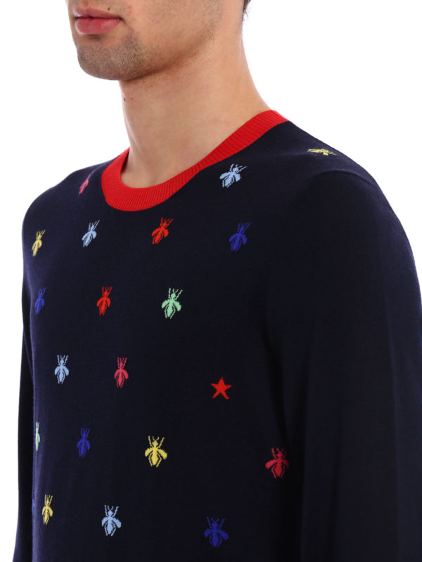 GUCCI buy online Multicolour bee intarsia sweater