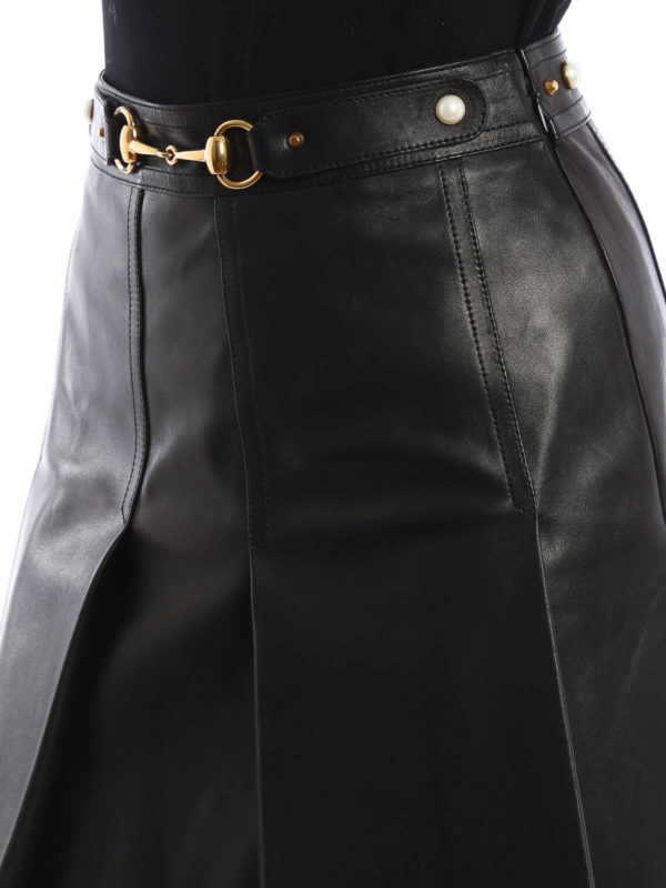 GUCCI buy online Falda De Cuero Negra