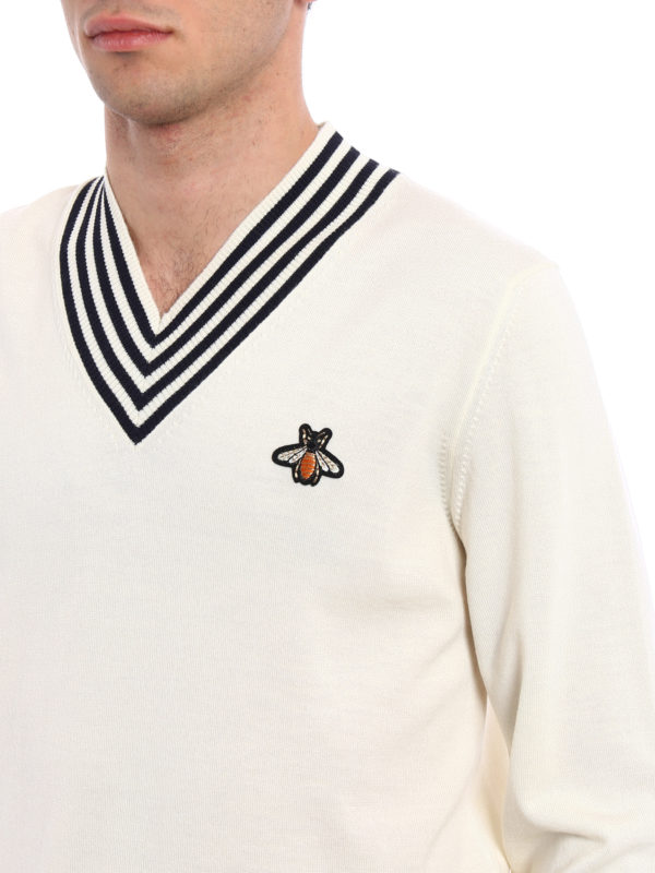 GUCCI buy online Suéter Con Cuello De Pico - Blanco